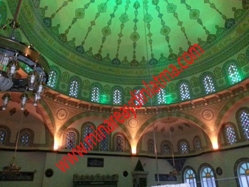  kubbe içi merkez camii led aydınlatma merkez camii