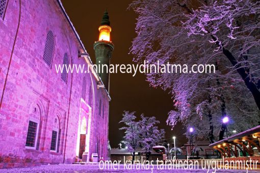  mor led minare cami bina cepe led aydınlatma