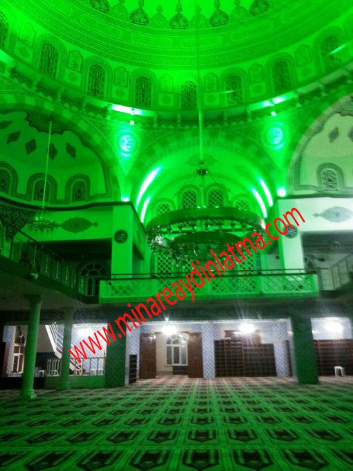  rize camii kubbe içi aydınlatma